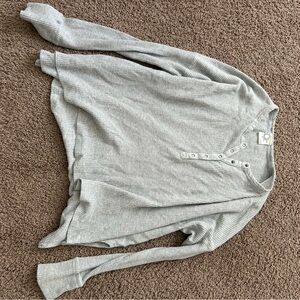 Aerie OFFLINE Light Gray Waffle Knit Shirt